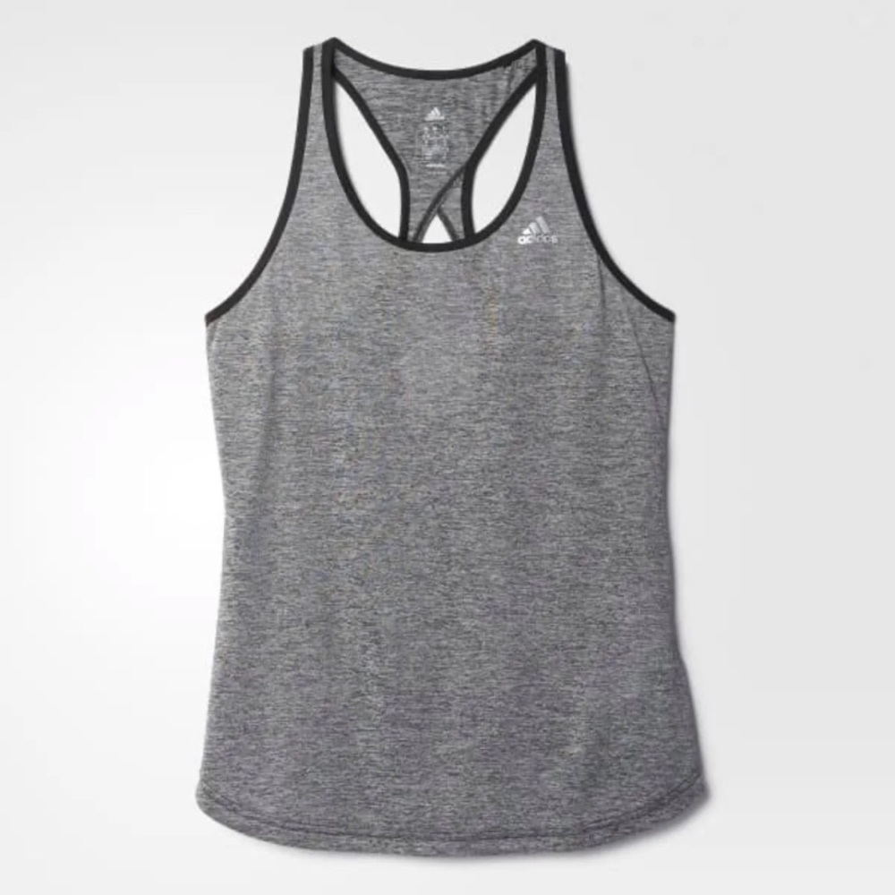 Adidas Keyhole Tank Top Black/Silver Work Out Top